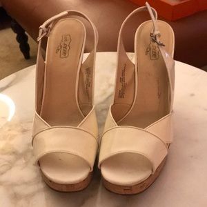 Creme Patent Leather/Cork Wedge